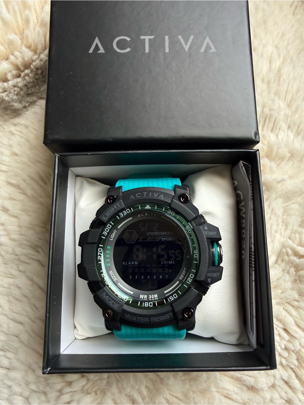 Activa NIB Essentials Unisex Teal and Black Digital Sport Watch